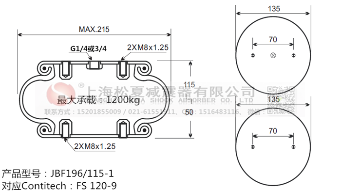 JBF196/115-1橡膠<a href='http://m.katu168.com/' target='_blank'><u>空氣彈簧</u></a>