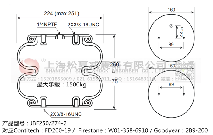 JBF250/274-2橡膠<a href='http://m.katu168.com/' target='_blank'><u>空氣彈簧</u></a>