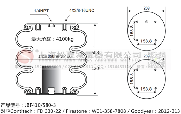 JBF410/580-3橡膠<a href='http://m.katu168.com/' target='_blank'><u>空氣彈簧</u></a>